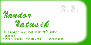 nandor matusik business card